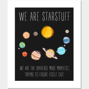 We Are Starstuff - Solar System - Universe - Black - B5 Sci-Fi Posters and Art